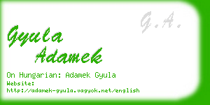 gyula adamek business card